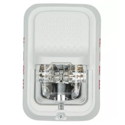 System Sensor SGWKLED L-Series Outdoor Compact Wall-Mounted LED Strobe, "FIRE", White