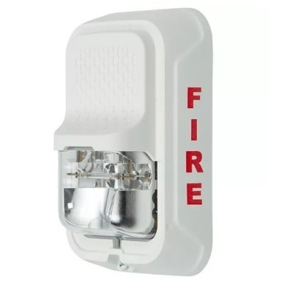 System Sensor SGWKLED L-Series Outdoor Compact Wall-Mounted LED Strobe, "FIRE", White