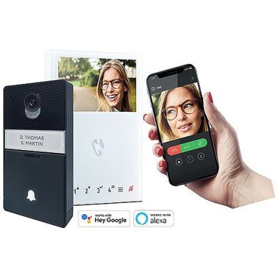 Comelit HFX-700W Door Station Kit with Mini Hands-Free Wi-Fi Monitor, Simplebus Wire