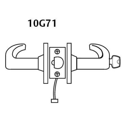 10G71-24V-LL-RHR-26D Sargent Line Electro-Mechanical Cylindrical Lever Lock (Standard Cylinder)