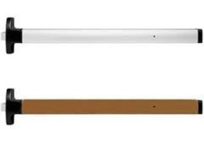 1690-EO-36-DC13-RHR-L/Rods-PB4 Falcon Exit Only Concealed Vertical Rod Touchbar Device, Size 36", Anodized Aluminum - Dark Bronze, Right Hand Reverse, Less Rods, PB48 Top Strike