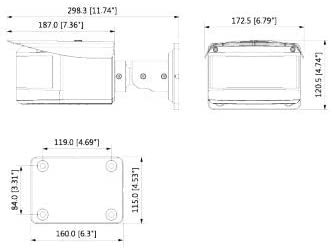 Network Bullet Camera, 1/2.8", 3 Camera, 2MP, CMOS, Manual, 0.007Lux/F1.8, ICR, WDR, 180-Degree, 30fps, IP67, IK10, IR, DC12V, PoE+, IVS, SD Card Slot