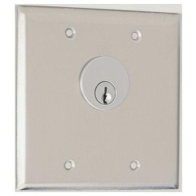 3200 Camden Double Gang One Cylinder Key Switch Faceplate, SPST Momentary, N/O