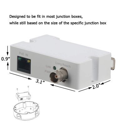 EOC Converter IP Over Coax max 3000ft POE Power and Data Transmission Over Regular RG59 coaxial C...