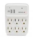 Bush Baby 6-Outlet Power Adapter with Covert 1080p Wi-Fi Camera (White)