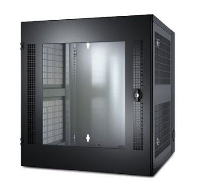 AR100 APC NetShelter WX 13U w/Threaded Hole Vertical Mounting Rail Glass Front Door Black