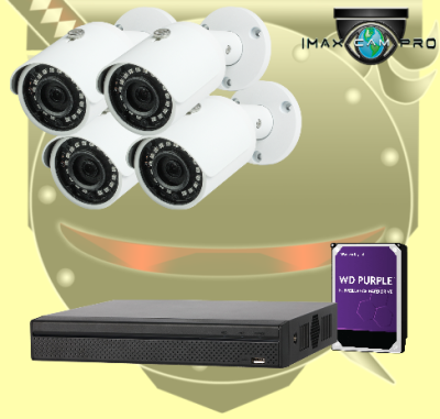 4CH IMAX NVR & Ninja 5MP WDR IR Mini-Bullet 4 IP Cam Kit