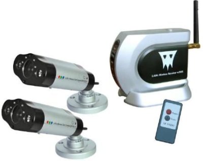 CW5702 2.4 GHZ wireless security system, color camera, with audio and lens, USB DVR 4 channel rec...