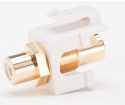 DC-KIRCAG-W-10 RCA Adapter, Female To Female, Gold Plated, White Band - 10 Pack Qty