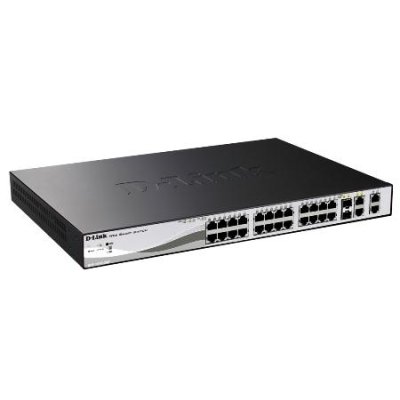 DES-1210-28P 28-port Web Smart PoE Switch with 24 10/100 ports and 4 Gigabit ports (2 UTP and 2 C...