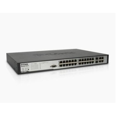 DES-3028P 24-Port PoE Fast Ethernet Managed L2 switch, 2 Gigabit BASE-T ports, 2 Gigabit Combo BA...