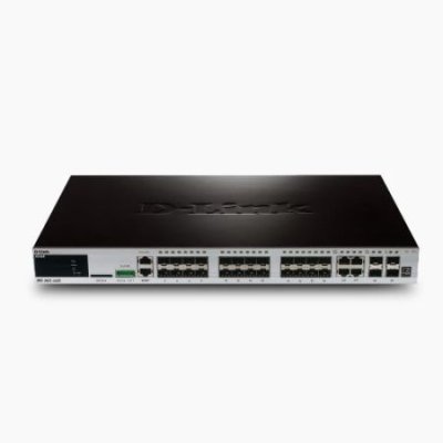 DGS-3620-28SC-EI xStack 24-Port Layer 3 SFP Switch with 4-Combo 1Gigabit Ports, 4 10Gigabit SFP+,...