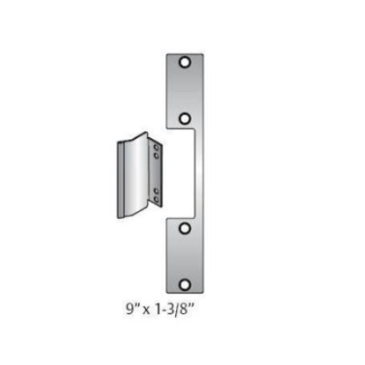 FP-A-2-605 HES 1006 Series Faceplate A-2 Option (9" x 1-3/8") Bright Brass Finish