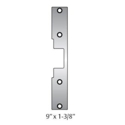 FP-J-2-605 HES 1006 Series Faceplate J-2 Option (9" x 1-3/8) Bright Brass Finish