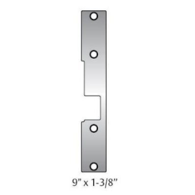 FP-KM-2-605 HES 1006 Series Faceplate KM-2 Option (9" x 1-3/8") Bright Brass Finish