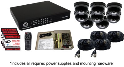 H.264 Complete 8 Camera Video Security Camera System - iPhone, Android, Blackberry, Google Phone, and Windows Mobile Phone Support