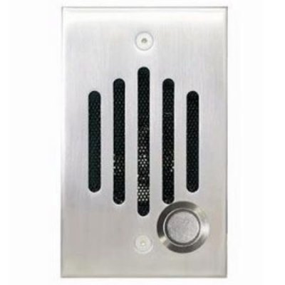 IU-0272C Channel Vision Front Door IU-Single Gang, No Camera, Satin Silver Finish, CAT5 Intercom ...