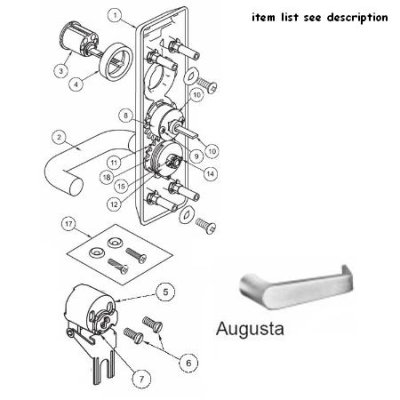 AU626F-LH-689 Yale Classroom Cylinder Controls Lever, Left Hand, Aluminum Painted