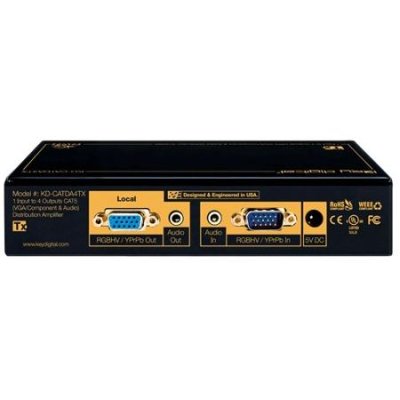 KD-CATDA4TX Key Digital 1 Input to 4 Outputs Component/VGA & Audio Via CAT5e/6 Distribution Ampli...