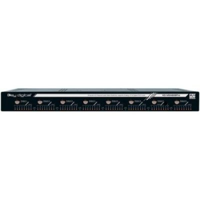 KD-MXA8X8PRO Key Digital 8 to 8 Audio Matrix Switcher, Supports Analog L/R & Digital PCM Audio