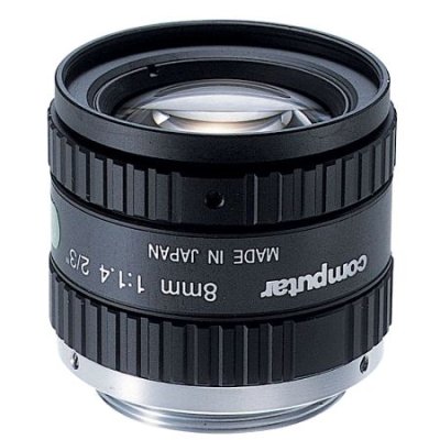 M0814-MP2 2/3" 8mm f1.4 w/locking Iris & Focus, Megapixel (C Mount)