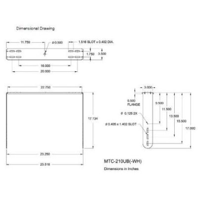 MTC-210UB-WH JBL U-Bracket for Control SB210 Subwoofer, White