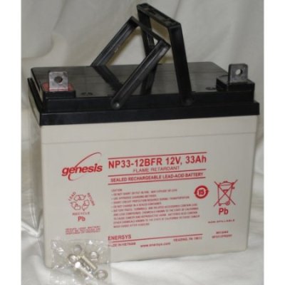 NP33-12BFR 12 Volt/33 Amp Hour Sealed Lead Acid Battery with Nut & Bolt Terminal, Flame Retardant...
