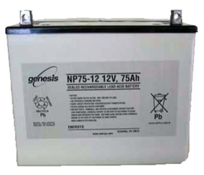 NP75-12 12 Volt/77.5 Amp Hour Sealed Lead Acid Battery with Nut & Bolt Terminal