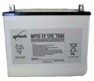 NP75-12B 12 Volt/75 Amp Hour Sealed Lead Acid Battery with Bolt Terminal