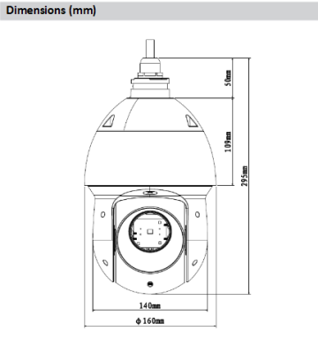 4MP 25x Starlight + IR PTZ AI Network Camera DH-SD49425XB-HNR without logo