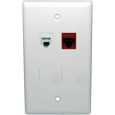 ST3-DVT NAPCO Wall Plate w/ RJ45 Data Jack & RJ45 Telco Jack