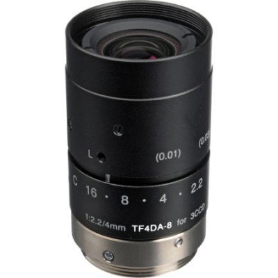 Fujinon TF4DA-8 4mm f/2.2 C-Mount Wide Angle Lens for 1/3-Inch 3-CCD Industrial Cameras, with Manual Iris and Focus 