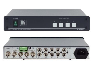 VS-421 Kramer 4x1 Composite Video and Stereo Audio Switcher