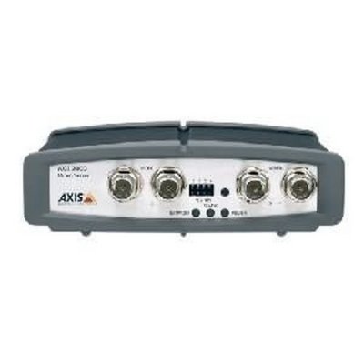 240Q 4 channel video encoder. MJPEG. Up to 24 total fps. I/O for alarm/event. RS-232/RS-485