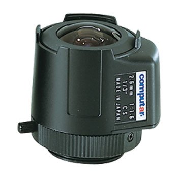 CML26-AI-4PLC Computar 1/3" 2.6mm f1.6 DC Auto Iris w/ 4-Pin Mini Connector Long Cable CS-Mount L...
