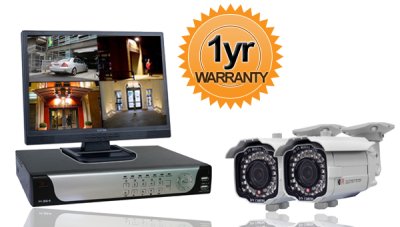 H.264 Complete 2 Camera Video Security Camera System - Mobile Phone Support including iPhone, 3G,...