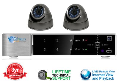 MAC & Windows Compatible 2 Camera Video Security Camera System - iPhone, Android, Blackberry, Google, and Windows Phone Support