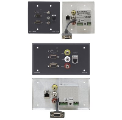 WP-209 Active Wall Plate - Computer Graphics Video Line Driver with Composite, Stereo & RJ-45 Pas...