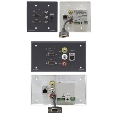 WP-209 Active Wall Plate - Computer Graphics Video Line Driver with Composite, Stereo & RJ-45 Pass-Through