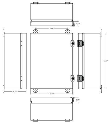 WP2 Altronix Outdoor Weatherproof Cabinet NEMA 4 & 12/IP66 Rated Enclosure