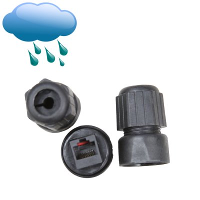 RJ45 Outdoor Waterproof Coupler, Female to Female, Shielded, Field Installable