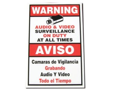 Cop USA LA-06 9"x6" Warning Sign