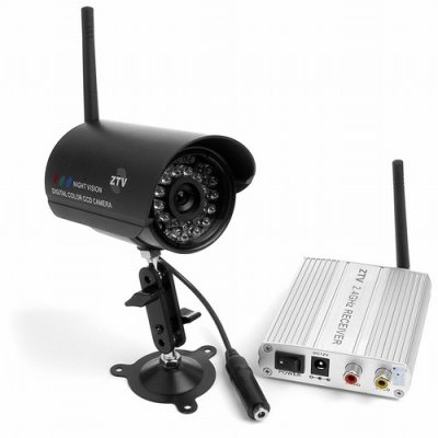 *EASY SETUP* Wireless Complete 4 Color Infrared "Wireless" Camera System with DVR and Remote VIew...