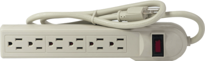 6 Outlet 3 Ft Power Strip With Surge Protection