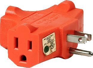 Heavy-duty 3 Outlet Ground Adapter