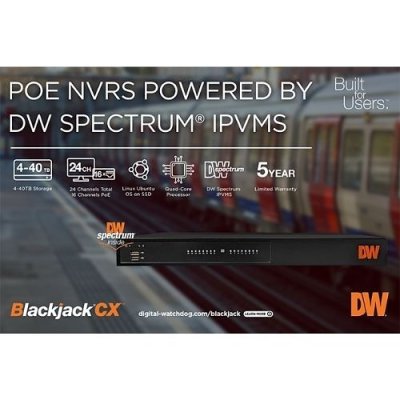Digital Watchdog DW-BJCX32T-LX Blackjack CX 4K 16-Channel PoE NVR with Virtual Channels, 80Mbps, ...