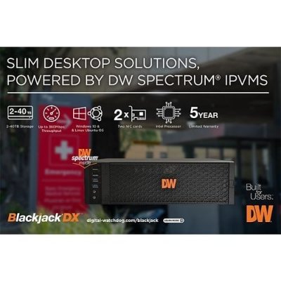 Digital Watchdog DW-BJDX3120T Blackjack DX3 NVR powered by DW Spectrum, 180Mbps, Windows OS, 20TB