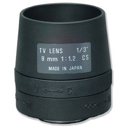 13FM08T 1/3" 8mm F/1.2 Monofocal Manual Iris Lens