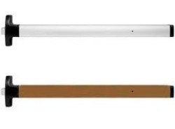 1690-EO-36-US28-RHR-L/Rods Falcon Exit Only Concealed Vertical Rod Touchbar Device, Size 36", Anodized Aluminum - Clear, Right Hand Reverse, Less Rods