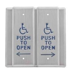 2520/2 Camden Double Gang Combo Vestibule All Active Switch, Wheelchair Logo - Blue